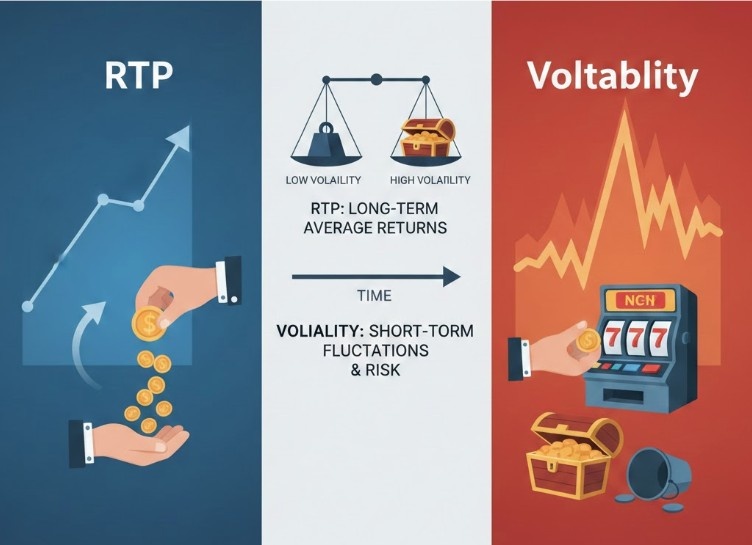 RTP shows potential returns, but volatility determines win frequency and size RTP shows potential returns, but volatility determines win frequency and size.